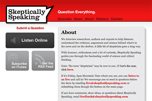 Skeptically Speaking website